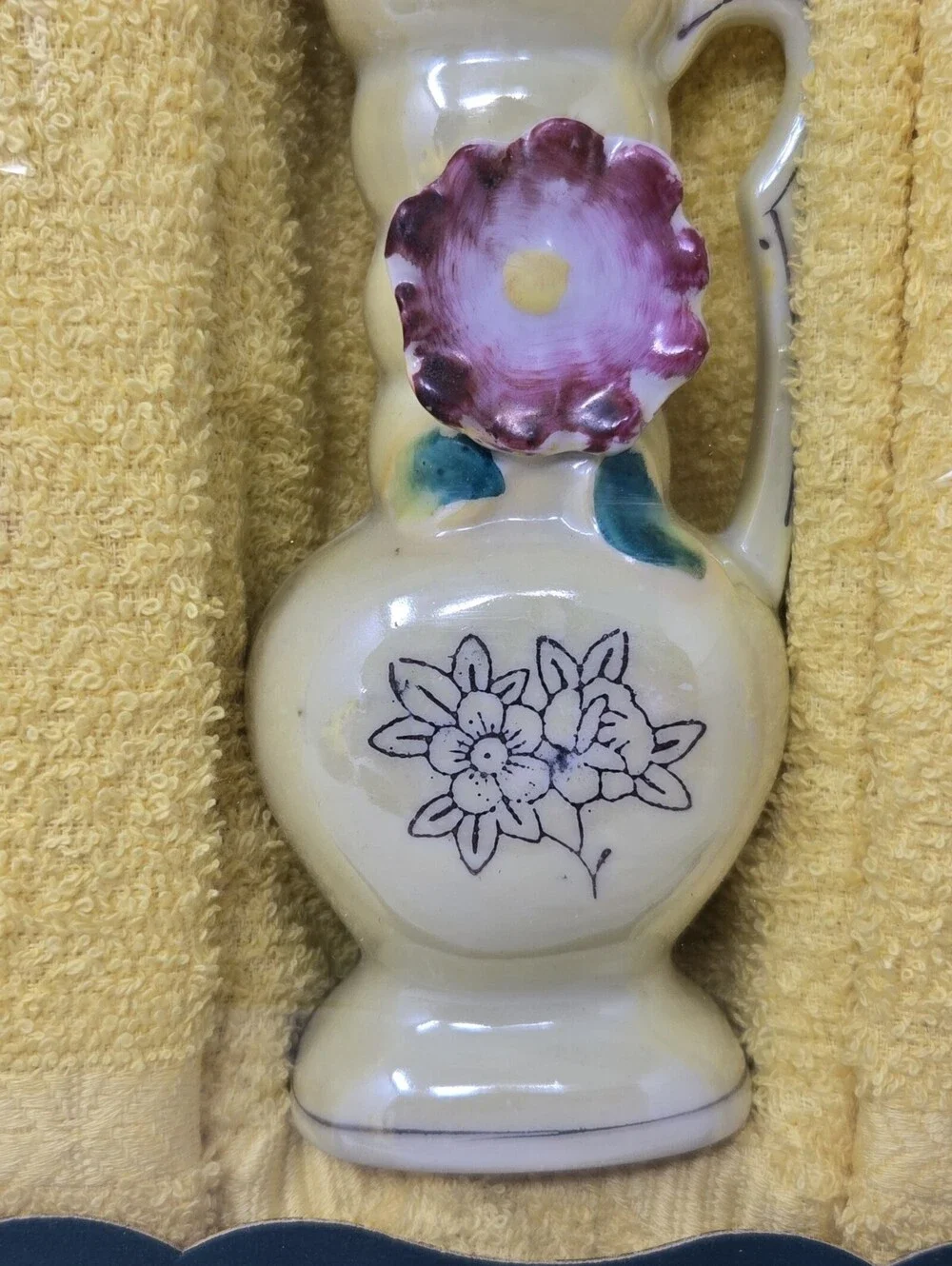 VTG Cannon Bath Towels Gift Set Butterflies Joyce Morris Vase NOS RARE READ